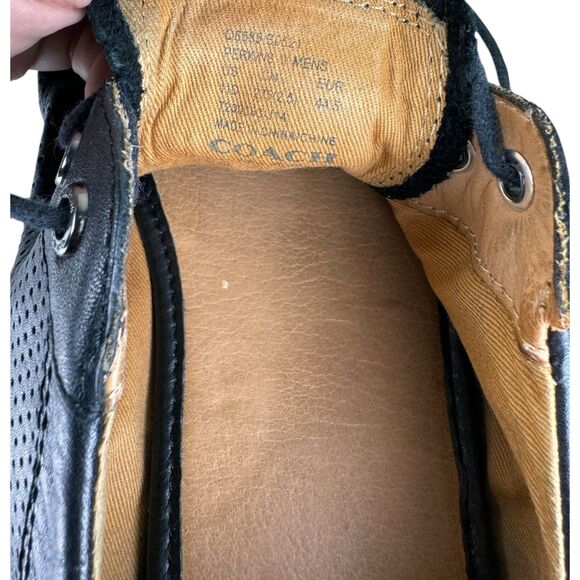 Coach Perkins Men's Casual Sneakers Size 11D Black Lace Up Leather Low Top - Picture 6 of 6